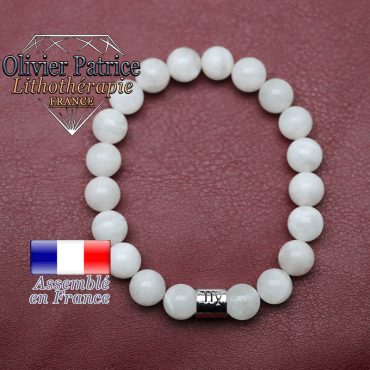 Bracelet pierre de lune et son signe astrologique en alliage
