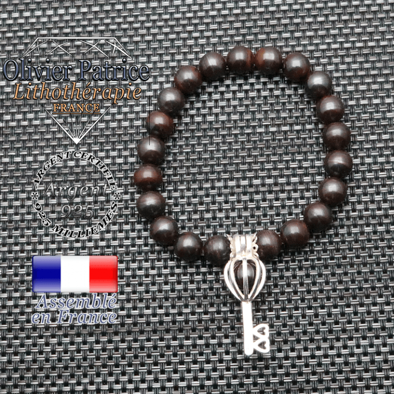 Bracelet oeil de fer cage clé en argent 925