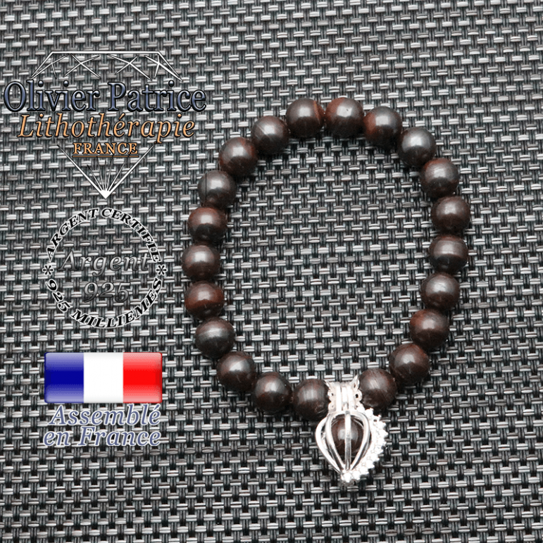 Bracelet oeil de fer cage strass argent 925