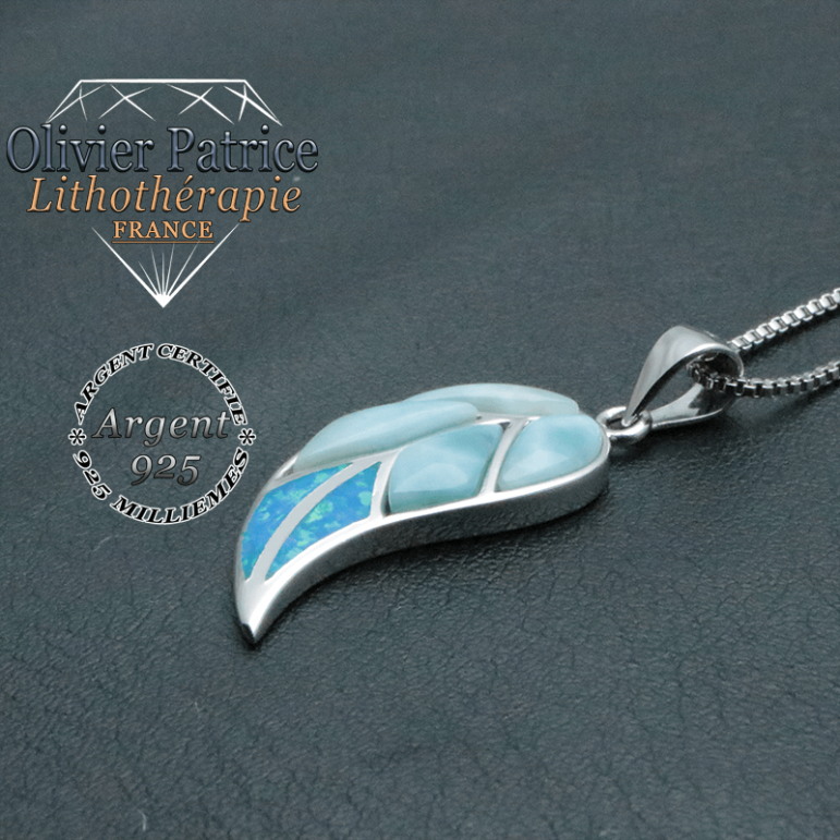 Larimar - pendentif en larimar naturelle