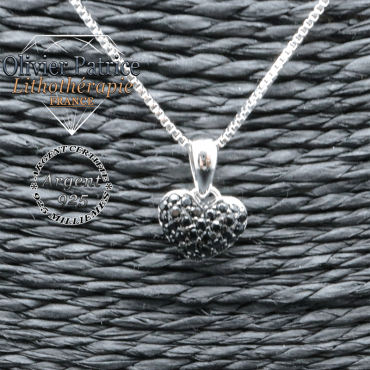 Pendentif spinelle coeur en argent 925