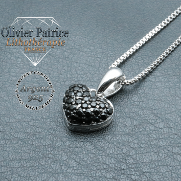 Pendentif spinelle coeur en argent 925