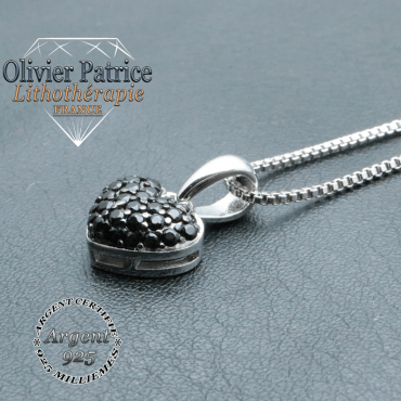 Pendentif spinelle coeur en argent 925