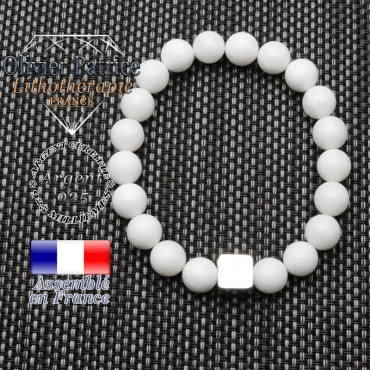 Bracelet pierre de lune et son cube en argent 925