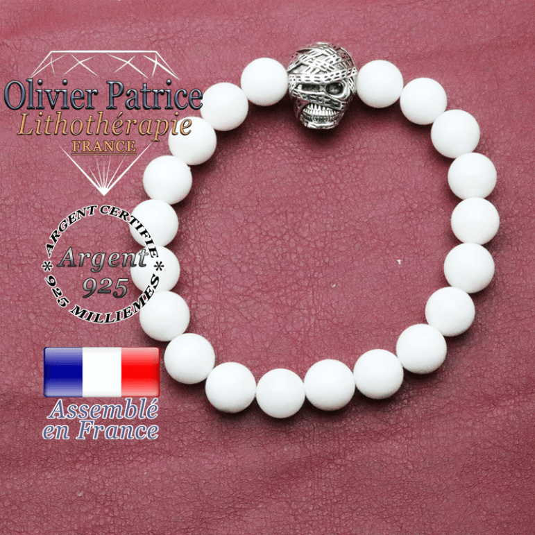 bracelet homme en pierre de lune pierre naturelle en 10 mm