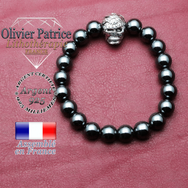 bracelet homme en hematite pierre naturelle en 10 mm