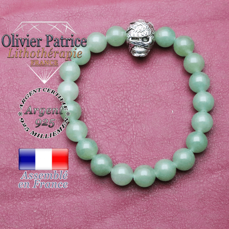 bracelet homme en aventurine pierre naturelle en 10 mm