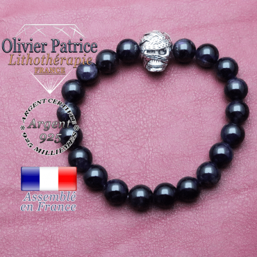 bracelet homme en améthyste pierre naturelle en 10 mm